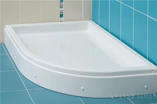 Favorit HEDO zuhanytálca íves aszimetrikus JOBB - szaniter akril - 115 x 90 cm
