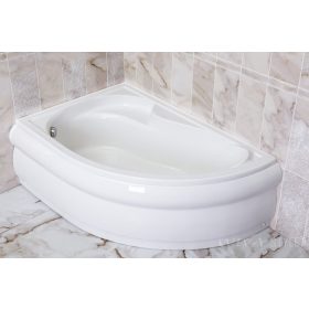   Favorit SIESTA L aszimmetrikus szaniter akril kád BALOS előlappal - állvánnyal 150 x 100 cm