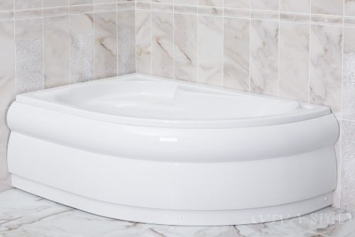 Favorit SIESTA L aszimmetrikus szaniter akril kád BALOS előlappal - állvánnyal 150 x 100 cm