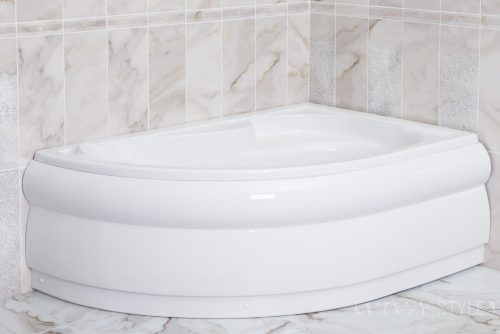 Favorit SIESTA D aszimmetrikus szaniter akril kád JOBBOS előlappal - állvánnyal 150 x 100 cm