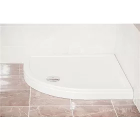  Favorit ULTRA SLIM zuhanytálca íves - szaniter akril - leeresztővel - szifonnal - 90 x 90 cm