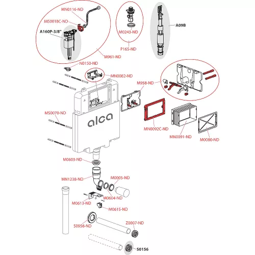 ALCA Basicmodul SLIM WC tartály falsík alatti, befalazáshoz (AM1112)