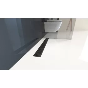   ALCA APZ10BLACK-550 SIMPLE zuhanyfolyóka, műanyag alaptest, fém rács, kombinált  bűzzár