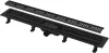 AlcaPlast APZ10 BLACK 650 mm Zuhanyfolyóka peremmel perforált rácsokhoz, fekete-matt