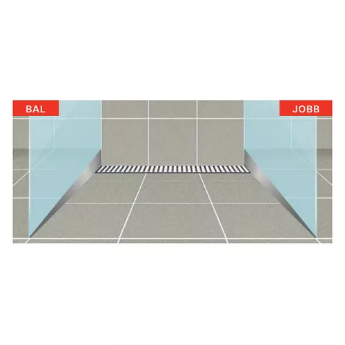 Alcadrain rozsdamentes acél lejtésbeállító léc JOBB 12mm APZ902M/1600