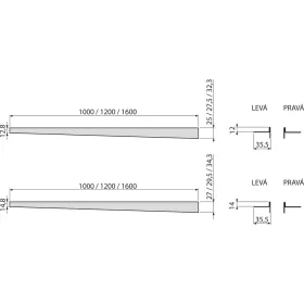   Alcadrain rozsdamentes acél lejtést beállító léc BAL 14mm APZ903M/1600