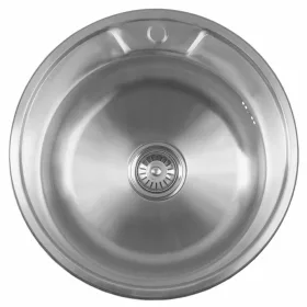   Aqualine-Sapho rozsdamentes mosogatótálca, 1 medencés kerek d51/18cm (AQ051B)
