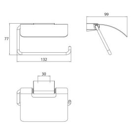 AREZZO design NORO fedeles wc papír tartó, króm