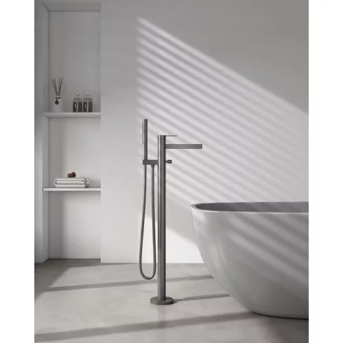 AREZZO design ELEGANT szabadonálló kád csaptelep, Gun metal (metál szürke) 