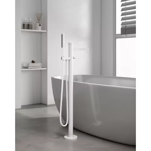 AREZZO design ELEGANT szabadonálló kád csaptelep, Matt fehér AR-10095MW