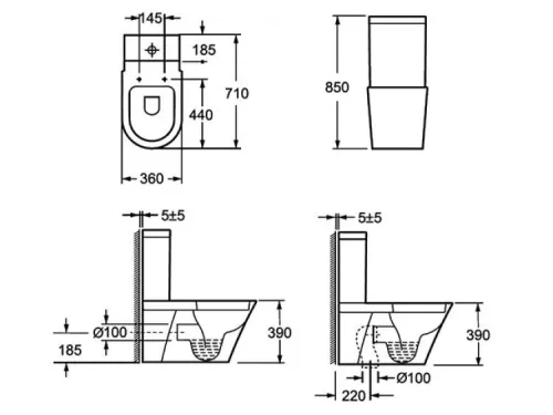 AREZZO design INDIANA kombi wc alsós/hátsó kifolyású AR-102 (2 doboz)