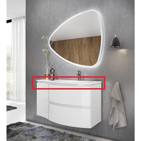   SaviniDue ARMONIA 105 mosdó JOBB oldali medencével, műmárvány, fényes FEHÉR (AR-105-WB-DX-GW)