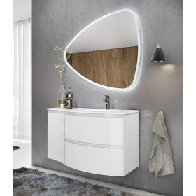   SaviniDue ARMONIA 105 mosdó JOBB oldali medencével, műmárvány, fényes FEHÉR (AR-105-WB-DX-GW)