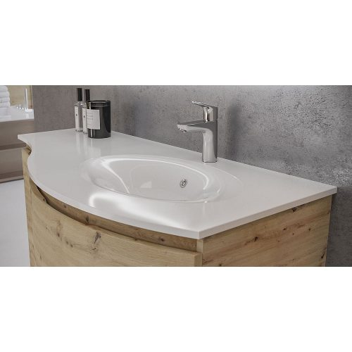 SaviniDue ARMONIA 105 mosdó JOBB oldali medencével, műmárvány, fényes FEHÉR (AR-105-WB-DX-GW)