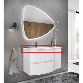   SaviniDue ARMONIA 105 mosdó BAL oldali medencével, műmárvány, fényes FEHÉR  (AR-105-WB-SX-GW)