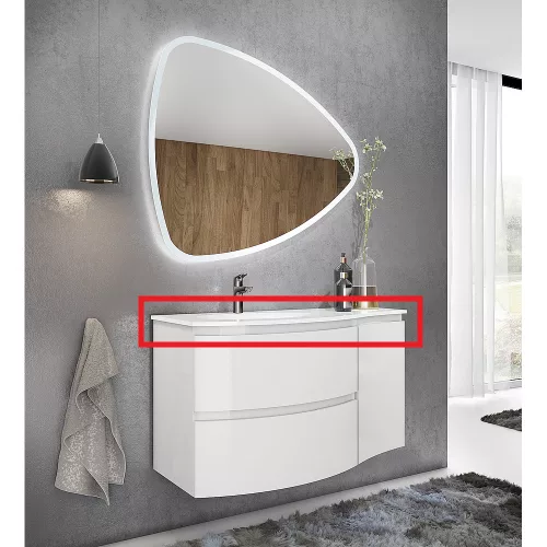 SaviniDue ARMONIA 105 mosdó BAL oldali medencével, műmárvány, fényes FEHÉR  (AR-105-WB-SX-GW)