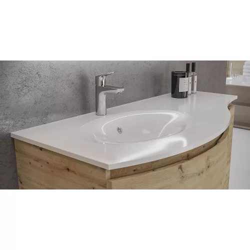 SaviniDue ARMONIA 105 mosdó BAL oldali medencével, műmárvány, fényes FEHÉR  (AR-105-WB-SX-GW)