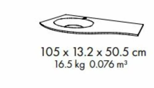 SaviniDue ARMONIA 105 mosdó BAL oldali medencével, műmárvány, fényes FEHÉR  (AR-105-WB-SX-GW)