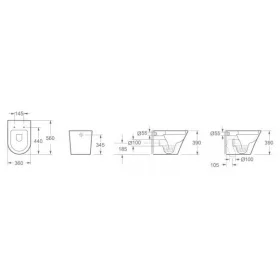   AREZZO design INDIANA álló wc alsós/hátsó kifolyású AR-105