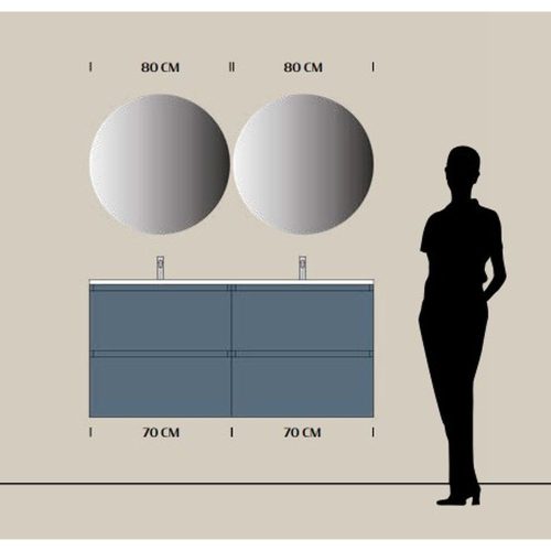 SaviniDue ARMONIA 140 mosdó DUPLA medencével, műmárvány, fényes FEHÉR (AR-140-WB-GW)