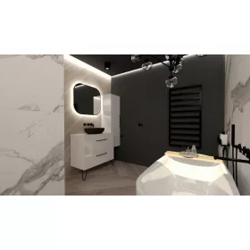  AREZZO design pultra ültethető mosdó RIKA 52x40 matt fekete