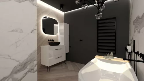 AREZZO design pultra ültethető mosdó RIKA 52x40 matt fekete