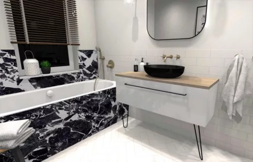 AREZZO design pultra ültethető mosdó RIKA 52x40 matt fekete