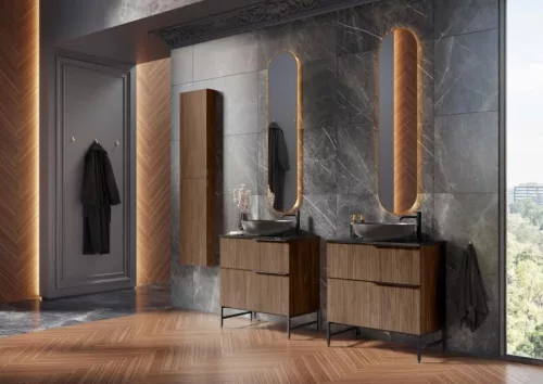 AREZZO design pultra ültethető mosdó RIKA 52x40 matt fekete