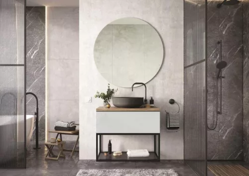AREZZO design pultra ültethető mosdó LORCA 42x42 matt antracit