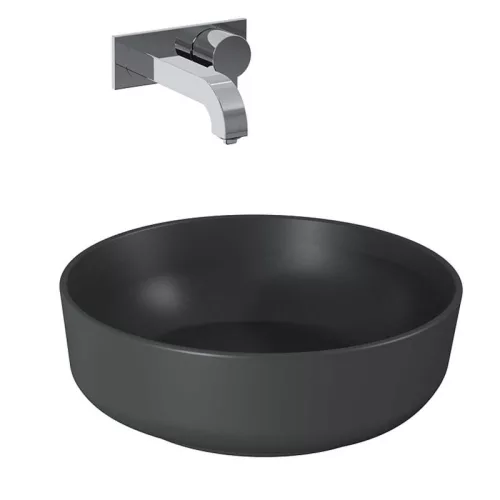 AREZZO design pultra ültethető mosdó LORCA 42x42 matt antracit