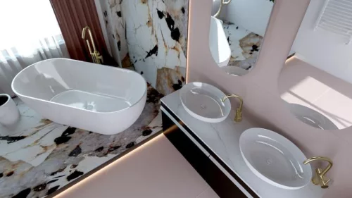 AREZZO design pultra ültethető mosdó RIKA 52x40