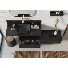   AREZZO design pultra ültethető mosdó RENI 46x33, matt fekete
