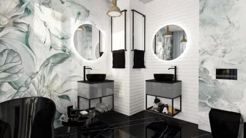 AREZZO design pultra ültethető mosdó LORCA 42x42 matt fekete