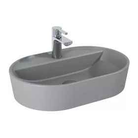   AREZZO design pultra ültethető mosdó BABETTE 62X42 matt ezüstszürke