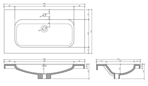 AREZZO design IWA 90 cm-es mosdó