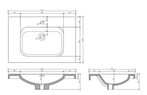 AREZZO design IWA 70 cm-es mosdó