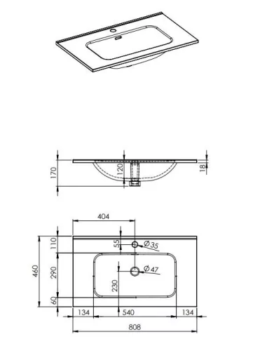 AREZZO design SKAPPA 80 cm-es mosdó