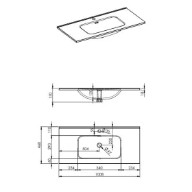 AREZZO design SKAPPA 100 cm-es mosdó