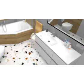 AREZZO design SKAPPA 120 cm-es mosdó (80+40) balos
