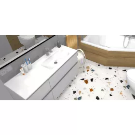 AREZZO design SKAPPA 120 cm-es mosdó (80+40) jobbos