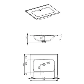 AREZZO design SKAPPA 60 cm-es mosdó CSAPLYUK NÉLKÜL