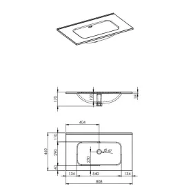 AREZZO design SKAPPA 80 cm-es mosdó CSAPLYUK NÉLKÜL