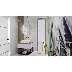   AREZZO design 80x46 cm mosdópult, Természetes tölgy színben