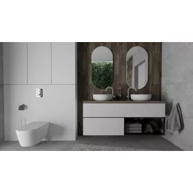  AREZZO design 160x46 cm mosdópult, Természetes tölgy színben