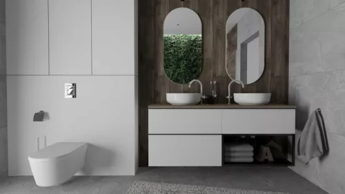 AREZZO design 160x46 cm mosdópult, Természetes tölgy színben