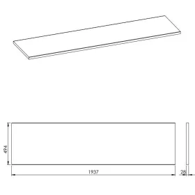   AREZZO design 190x49,4x2,8 cm mosdópult, Mf. Fehér színben