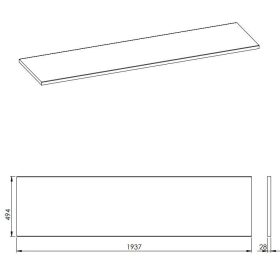   AREZZO design 190x49,4x2,8 cm mosdópult, Természetes tölgy