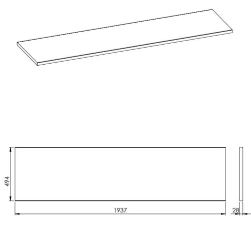 AREZZO design 190x49,4x2,8 cm mosdópult, Természetes tölgy