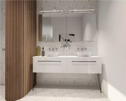AREZZO design 140x46 cm mosdópult, Mf. Fehér színben