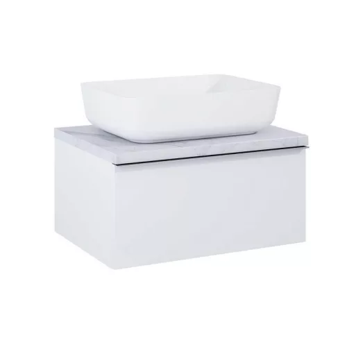 AREZZO design CALACATTA márvány 60x46 cm mosdópult Matt Fehér színben, 20 mm